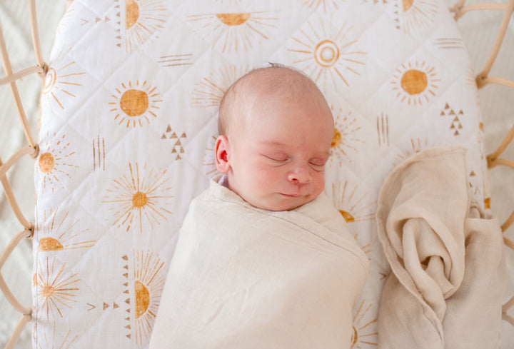 Bambella Bamboo Cotton Muslin Swaddle Wrap - Vanilla