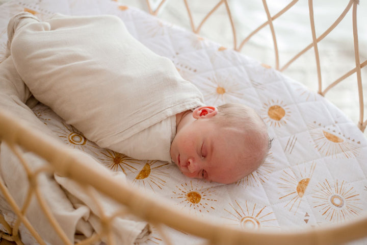 Bambella Bamboo Cotton Muslin Swaddle Wrap - Vanilla