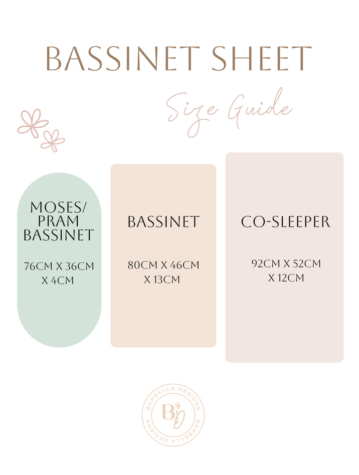 Bambella Waterproof Bassinet Sheet | Blush Gingham
