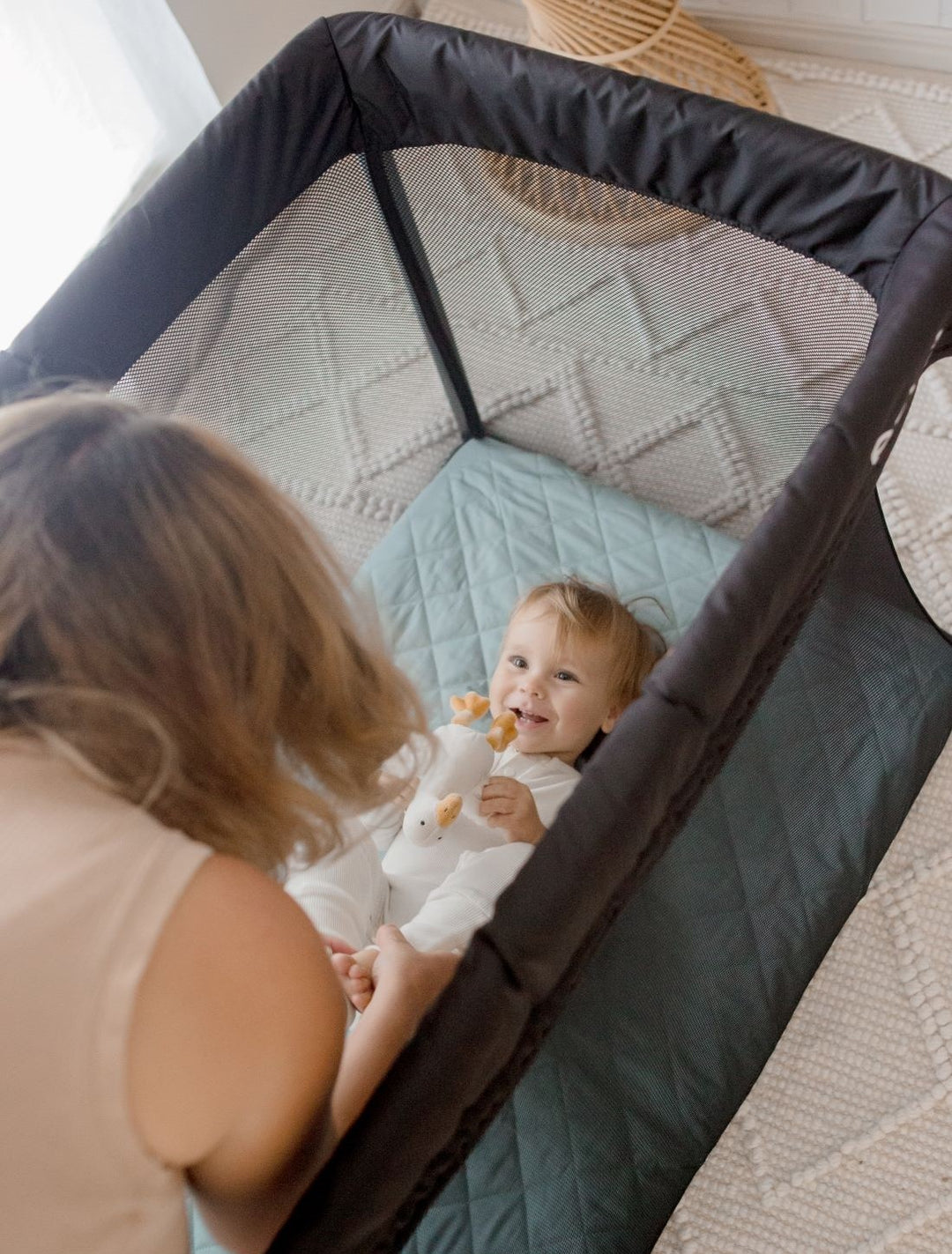 Bambella Waterproof Porta Cot Sheet |  Lagoon