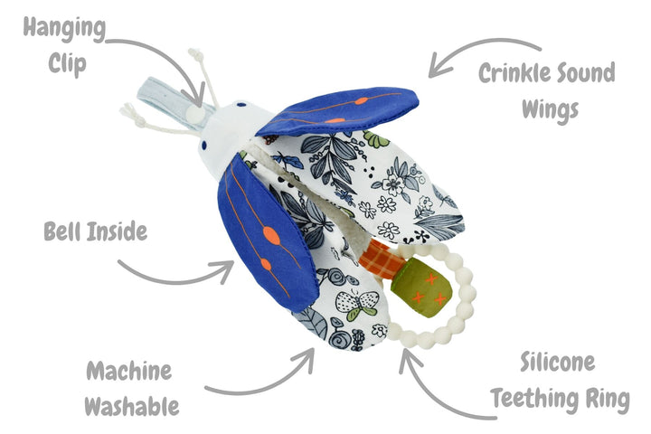 Banjo Beetle Snuggle Pal Crinkle Toy & Teether