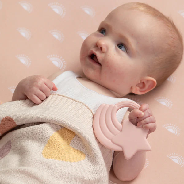 Bedside Bassinet/ Co Sleeper Fitted Sheet - Dusk Rainbow