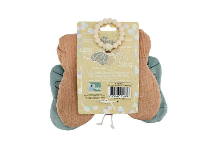 Bella Butterfly Snuggle Pal Crinkle Toy & Teether