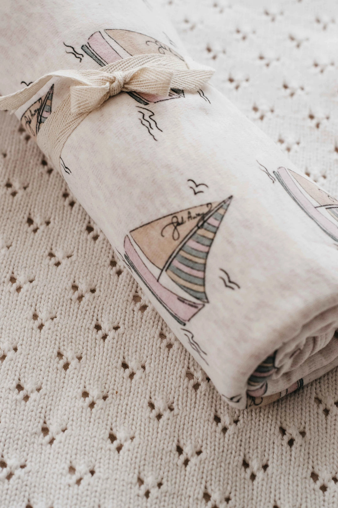 Bencer & Hazelnut Jersey Swaddle - Sail Away