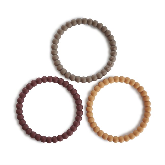 Mushie Pearl Teether Bracelets 3-Pack