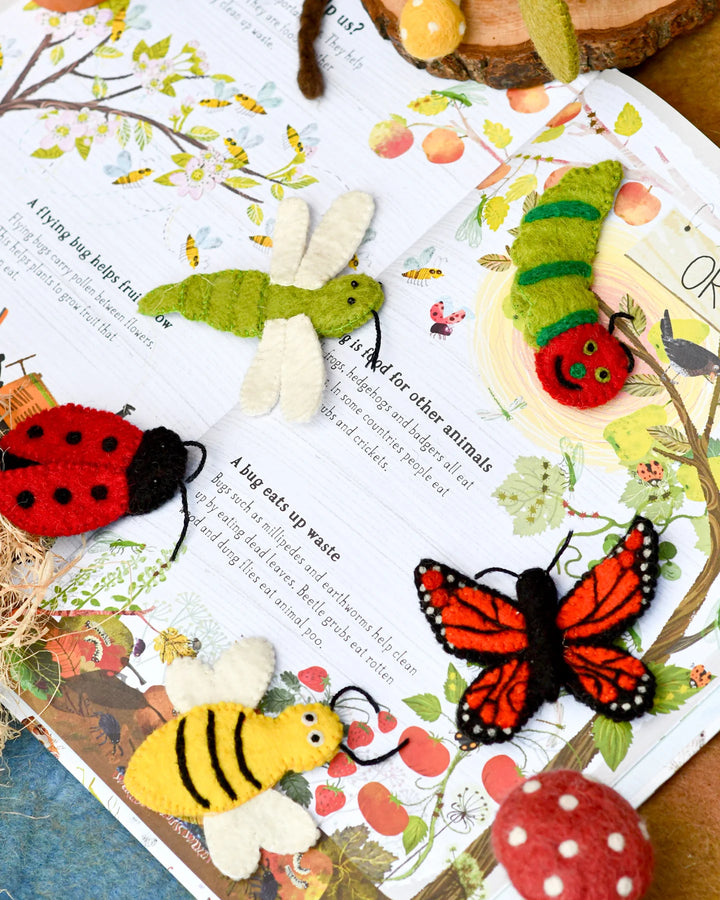Insects & Bugs Felt Finger Puppet Set
