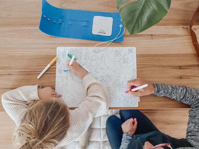Reusable Scribble Mat Set | Under the Sea