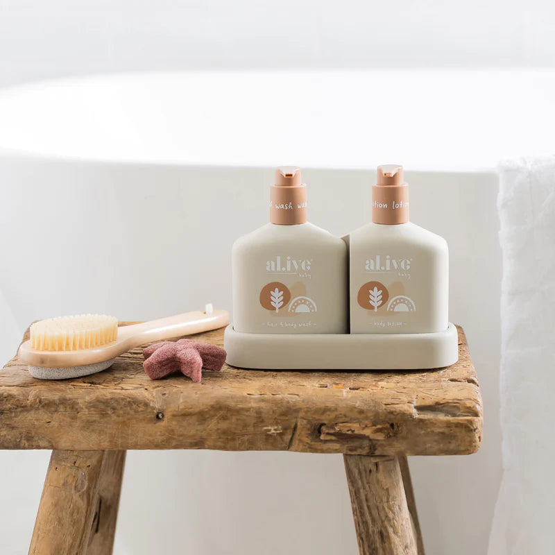 al.ive body Calming Oatmeal Baby Duo Wash & Body Lotion Tray Gift Set