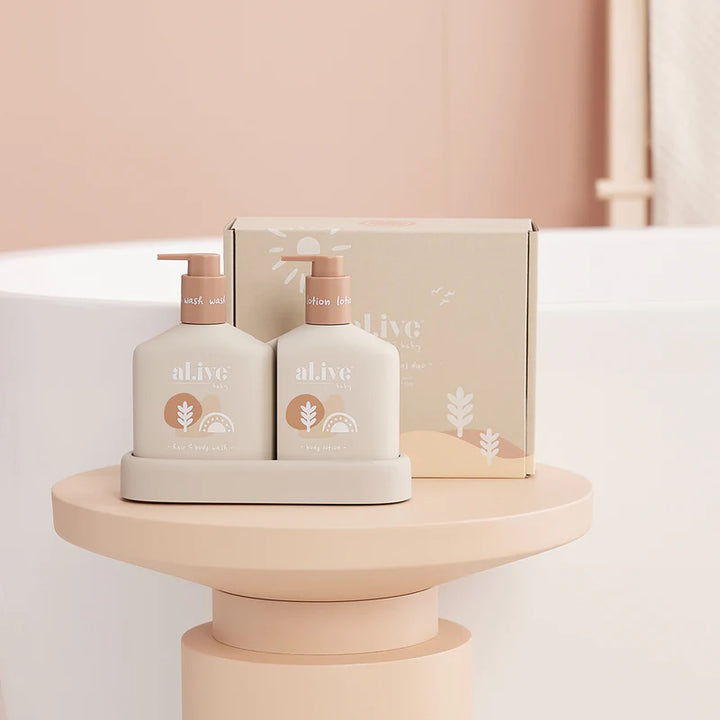 al.ive body Calming Oatmeal Baby Duo Wash & Body Lotion Tray Gift Set