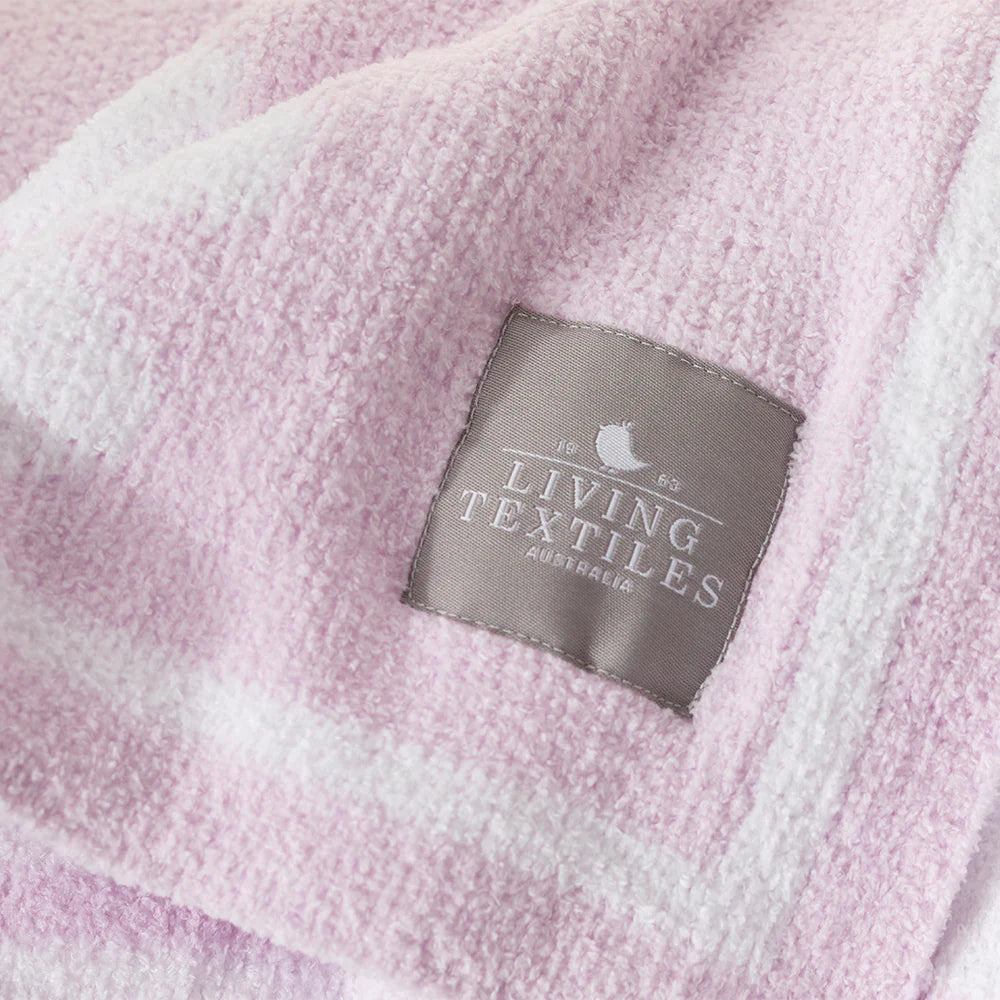Chenille Blanket - Purple Flowers
