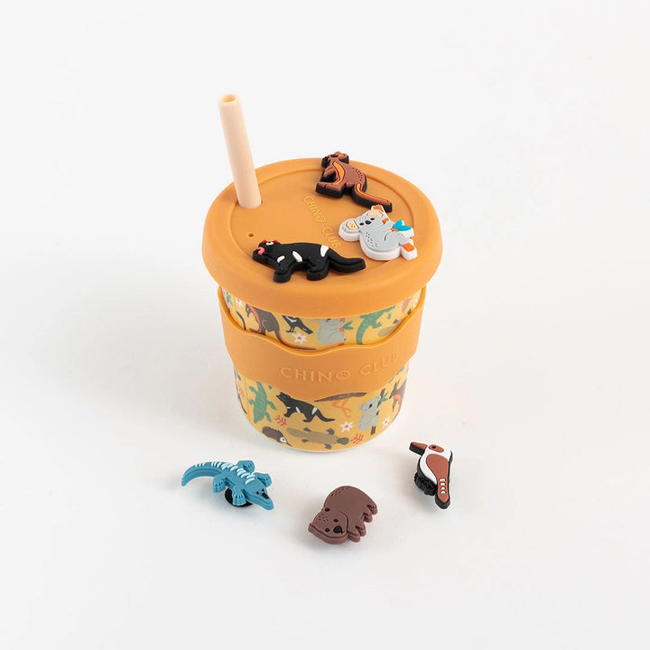 Chino Charm Aussie Animals Kids Keep Cup 240ml + Straw