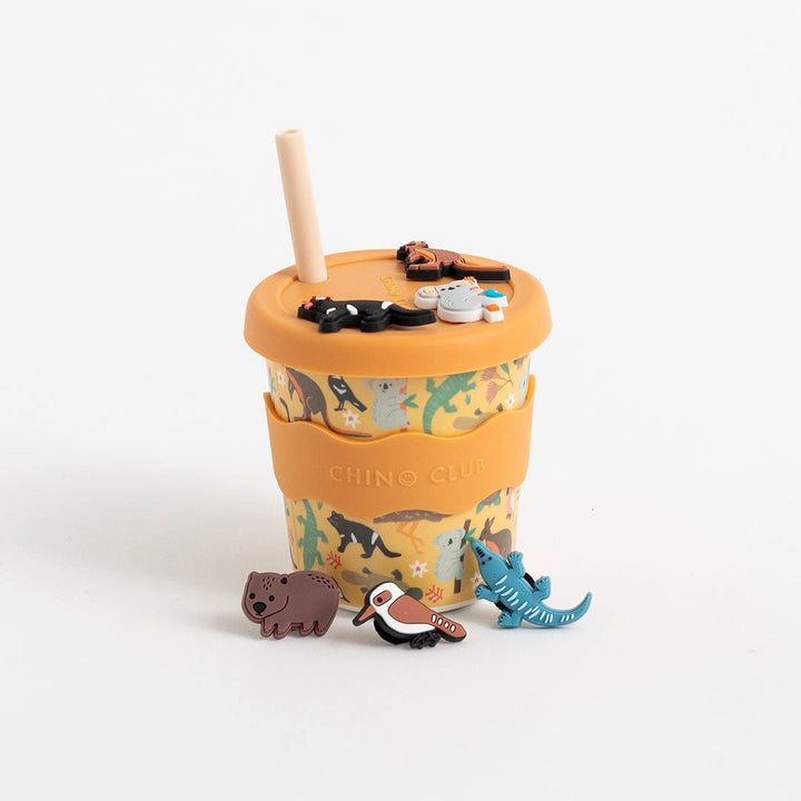 Chino Charm Aussie Animals Kids Keep Cup 240ml + Straw