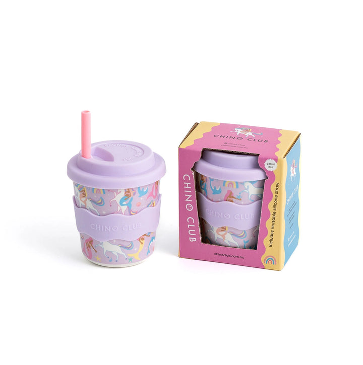 Mermaids and Unicorns Kids Keep Cup 240ml + Straw