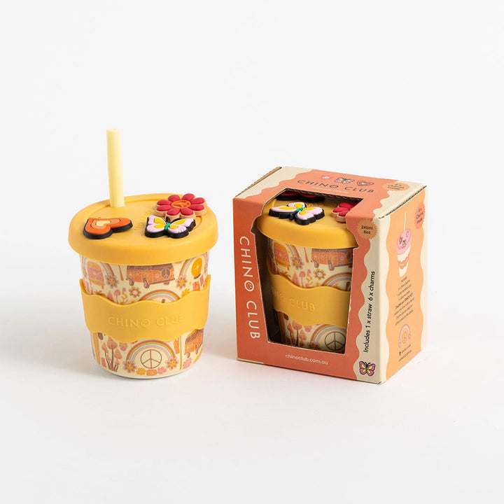 Chino Charm Retro Kids Keep Cup 240ml + Straw