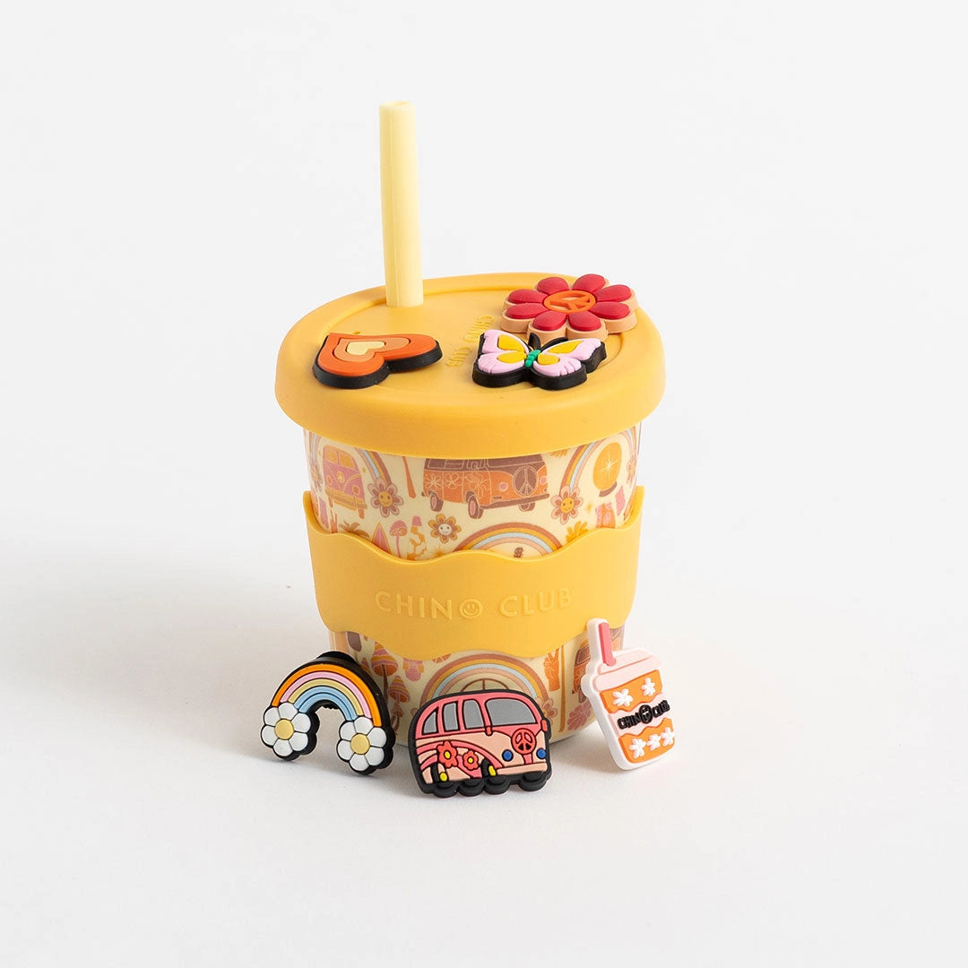 Chino Charm Retro Kids Keep Cup 240ml + Straw