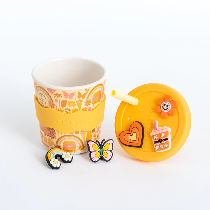 Chino Charm Retro Kids Keep Cup 240ml + Straw