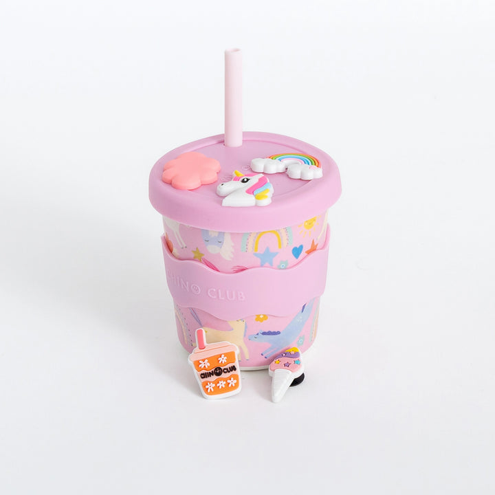 Chino Charm Unicorn Kids Keep Cup 240ml + Straw