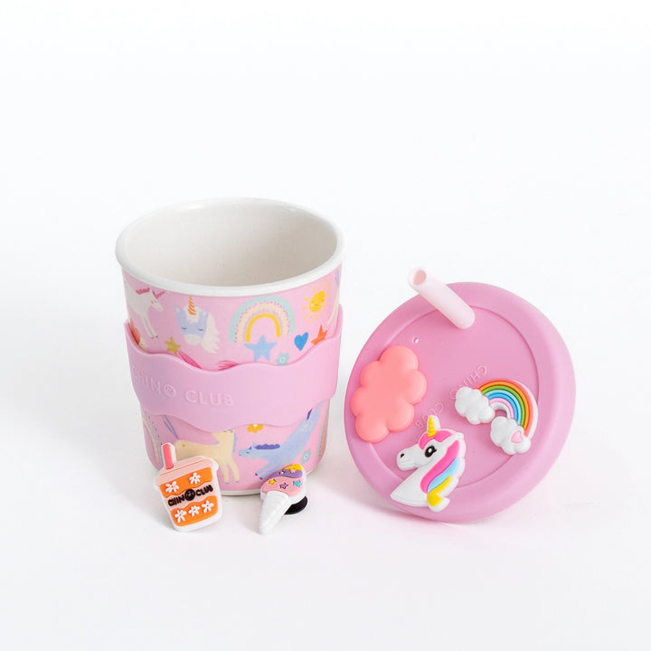 Chino Charm Unicorn Kids Keep Cup 240ml + Straw