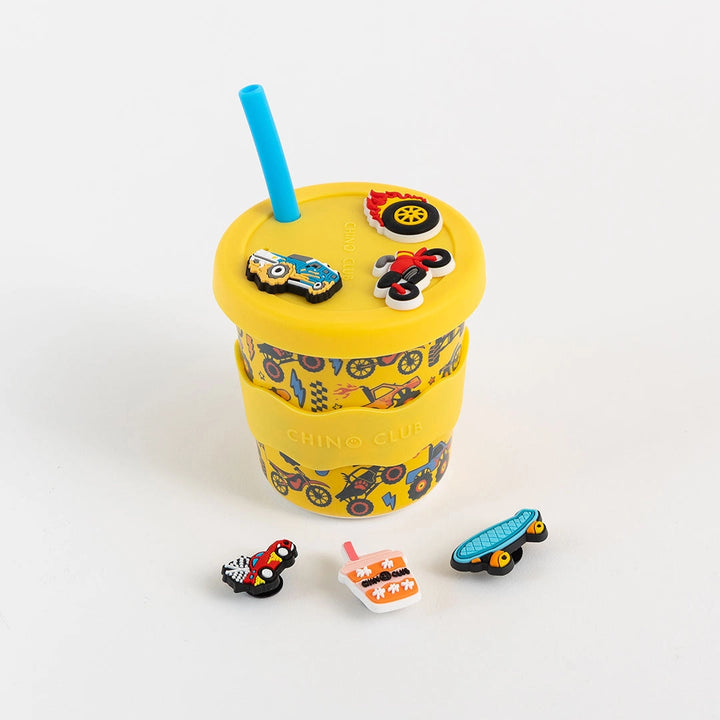 Chino Charm Wheelies Kids Keep Cup 240ml + Straw