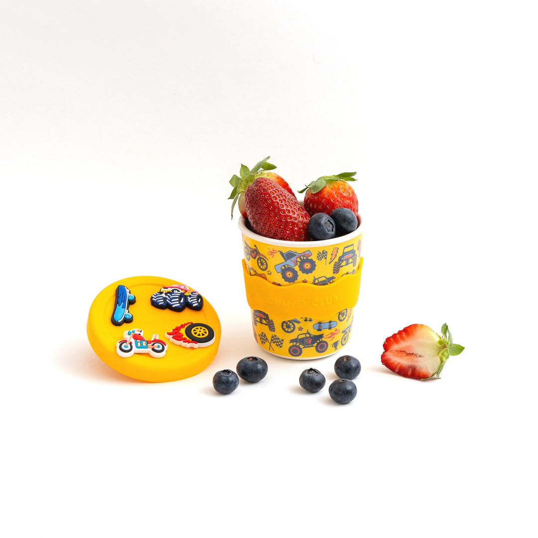 Chino Charm Wheelies Kids Keep Cup 240ml + Straw