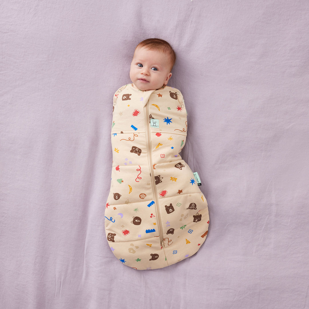 ergoPouch Cocoon Zip Swaddle Bag 2.5 TOG - Teddy Bear Party | 6-12 Months