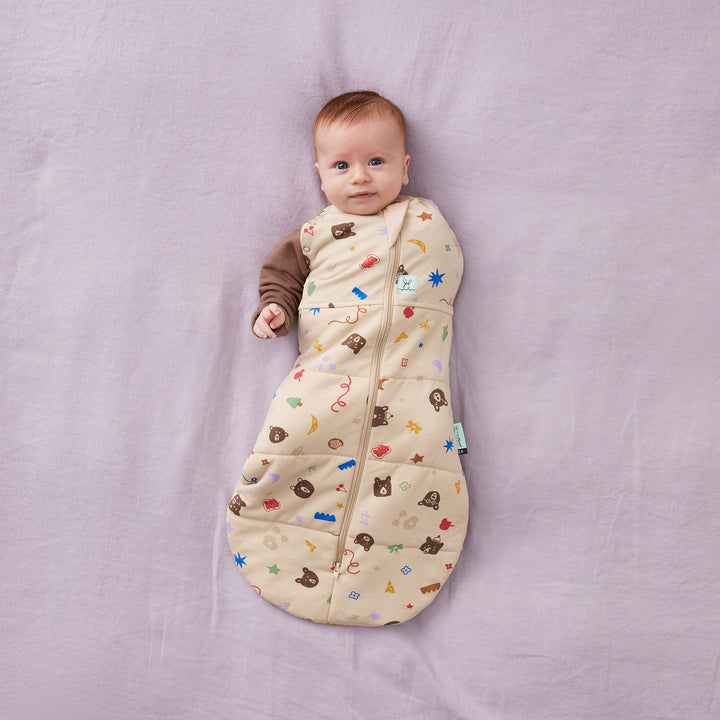 ergoPouch Cocoon Zip Swaddle Bag 2.5 TOG - Teddy Bear Party | 6-12 Months