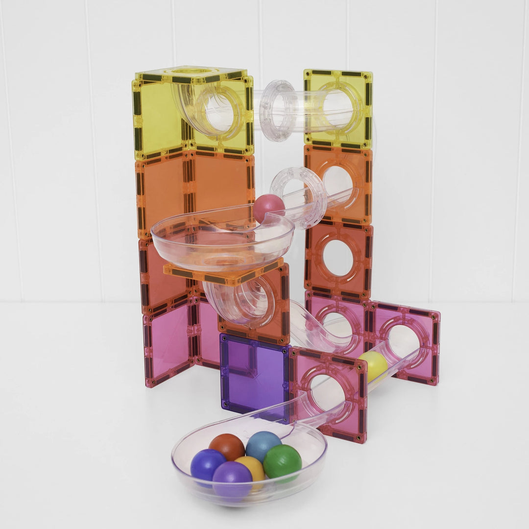 Connetix Magnetic Tiles Ball Run Bright Pack 114 Pieces