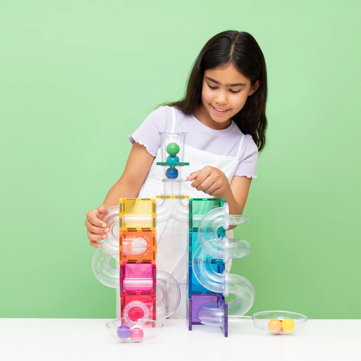 Connetix Magnetic Tiles Ball Run Bright Pack 114 Pieces