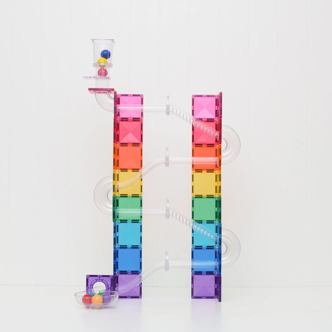 Connetix Magnetic Tiles Ball Run Bright Pack 114 Pieces