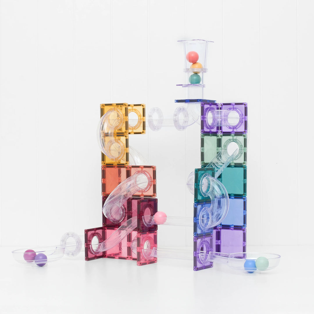 Connetix Magnetic Tiles Ball Run Pastel Pack 114 Pieces