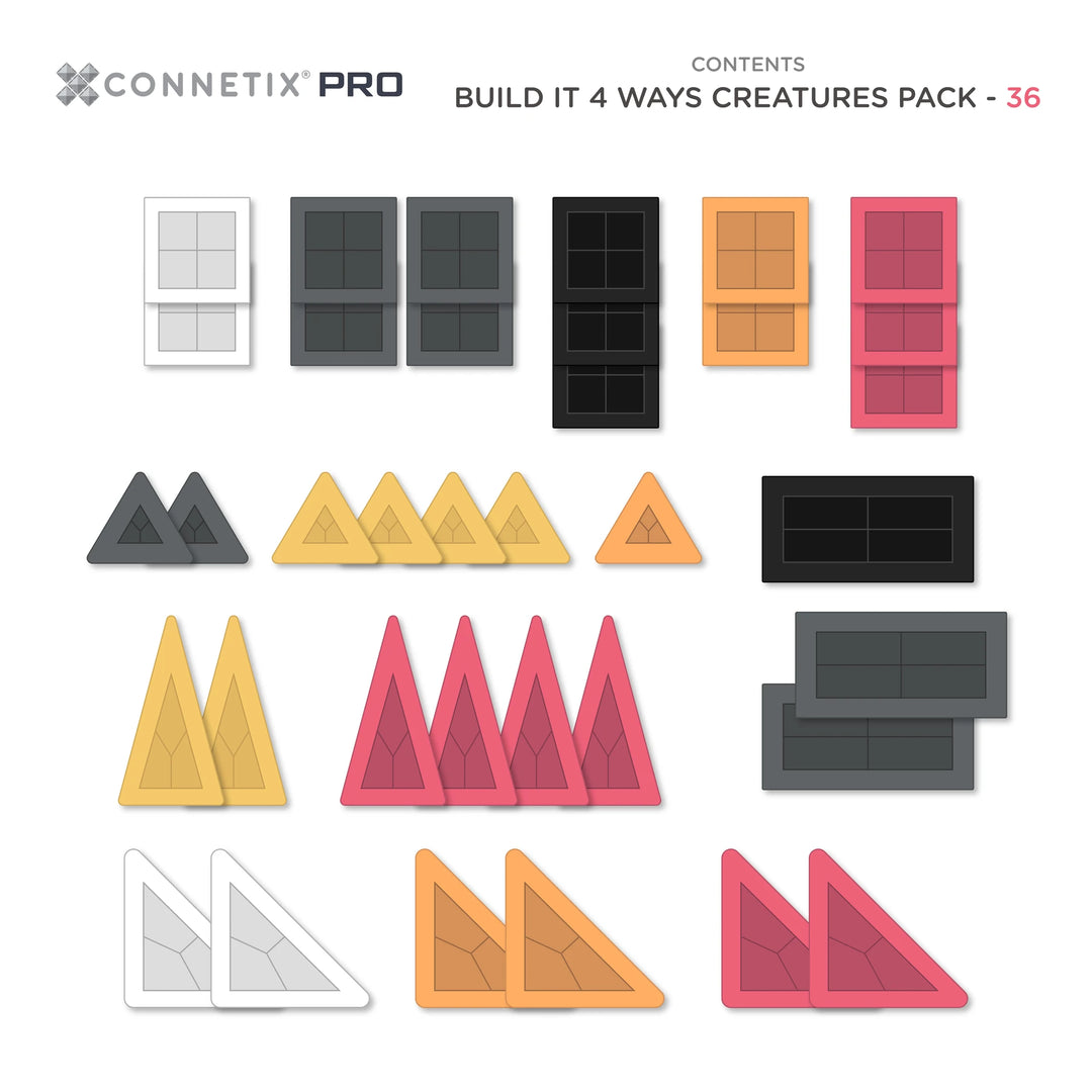 Connetix Magnetic Tiles PRO Build It 4 Ways Creatures