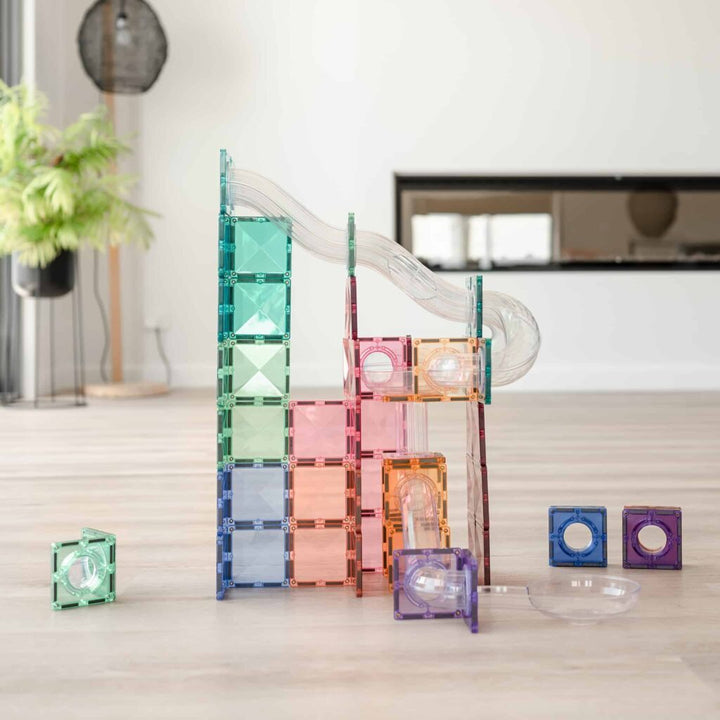 Connetix Magnetic Tiles Pastel Ball Run 80 Piece Pack