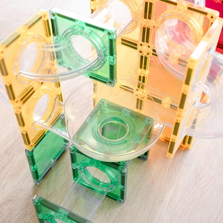 Connetix Magnetic Tiles Rainbow Ball Run Pack 66 Pieces