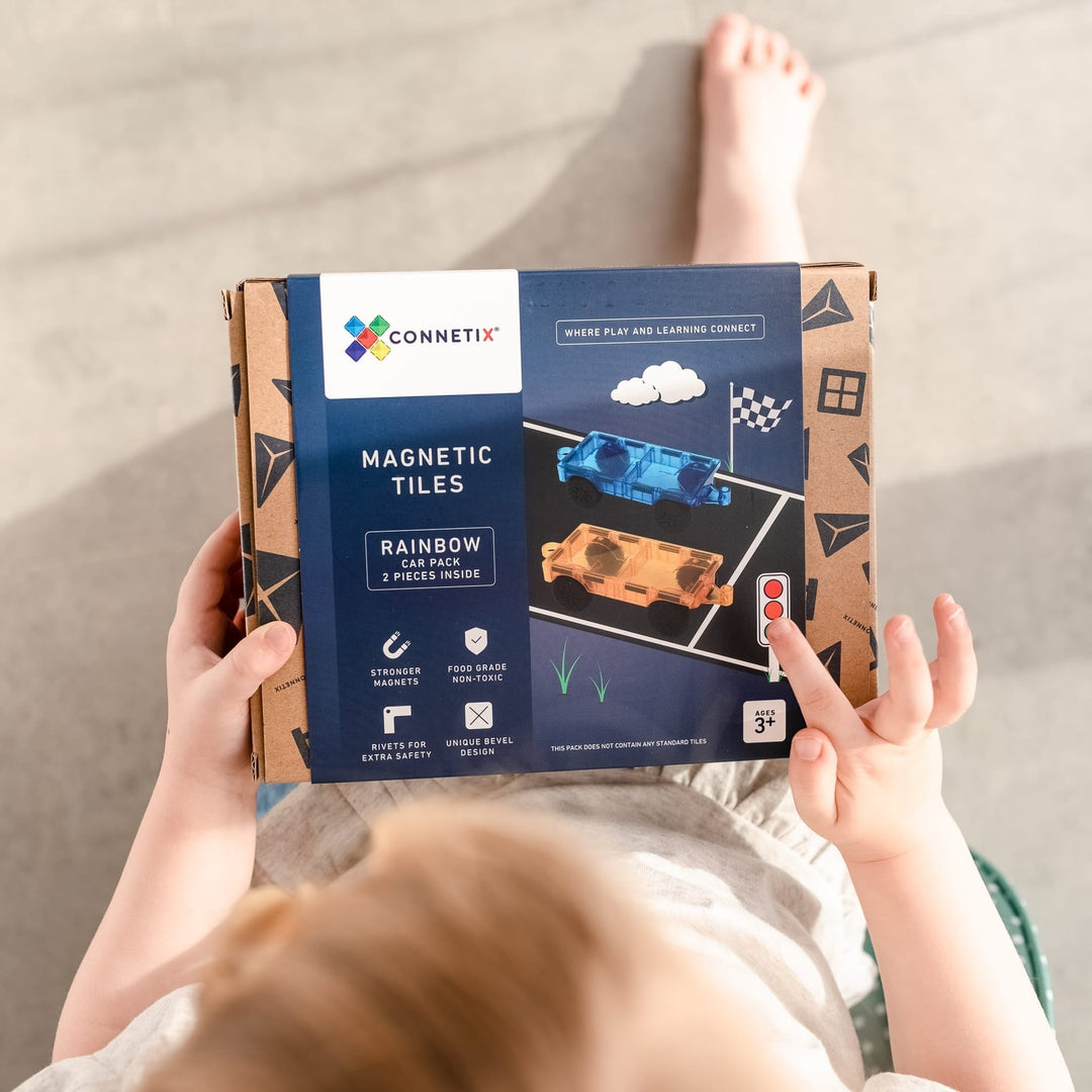 Connetix Magnetic Tiles Rainbow Car Pack