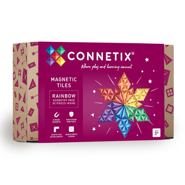 Connetix Magnetic Tiles Rainbow Geometry Pack 30 Piece