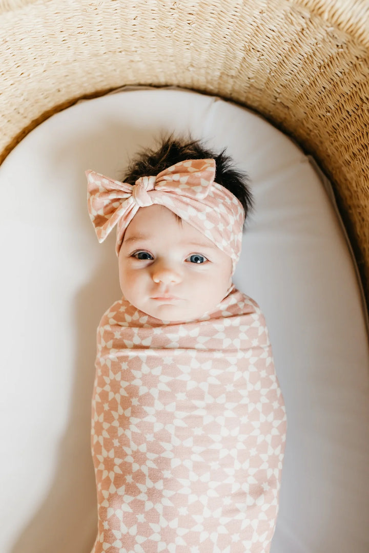 Copper Pearl Adjustable Knit Headband - Star