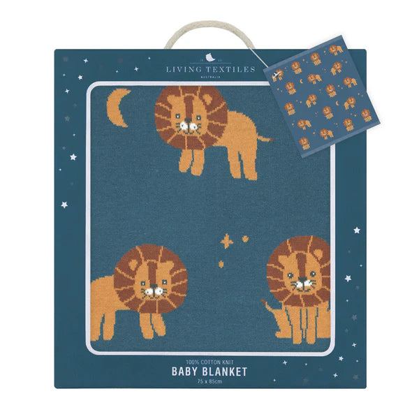 Cotton Knit Baby Blanket - Lion