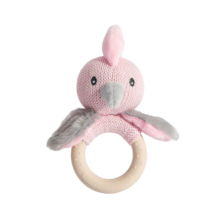 Cotton Knit Ring Rattle & Silicone Teether - Galah