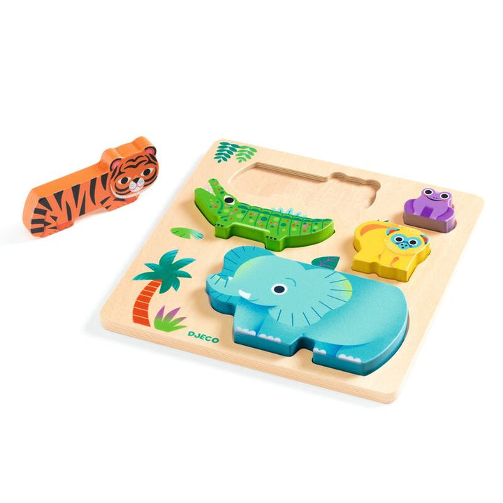 Djeco WoodyWild Wooden Animal Puzzle