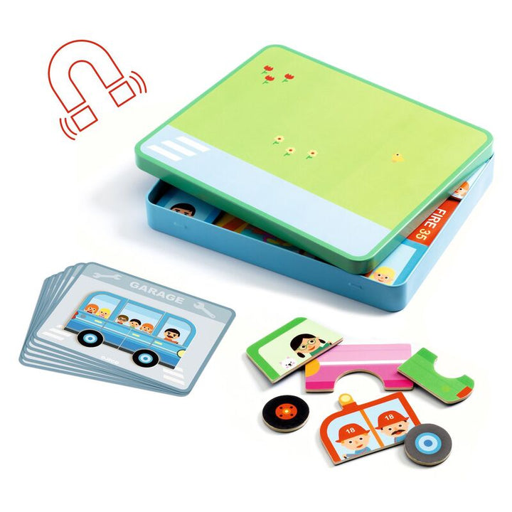 Djeco Inzebox Vehicles Magnetic Game