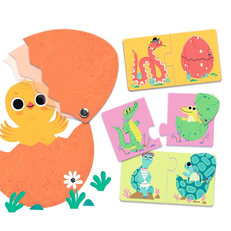 Djeco Duo Funny Eggs 12pc Puzzle