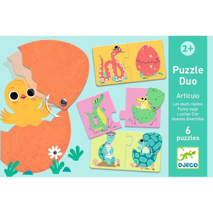 Djeco Duo Funny Eggs 12pc Puzzle
