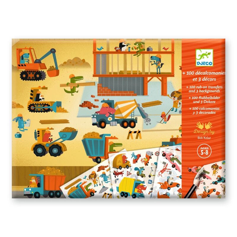 Asphalt Construction & Racing 100 Decals with 3 Backgrounds