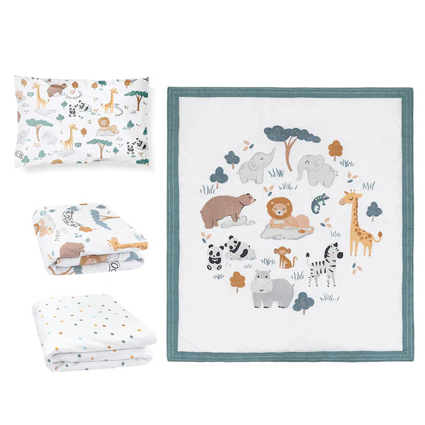 Day at the Zoo 4-Piece Nursery Bedding Set