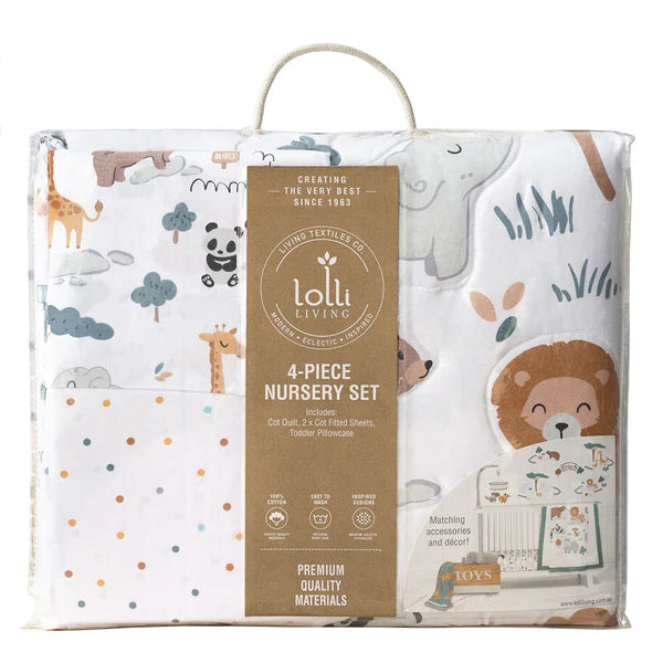 Day at the Zoo 4-Piece Nursery Bedding Set