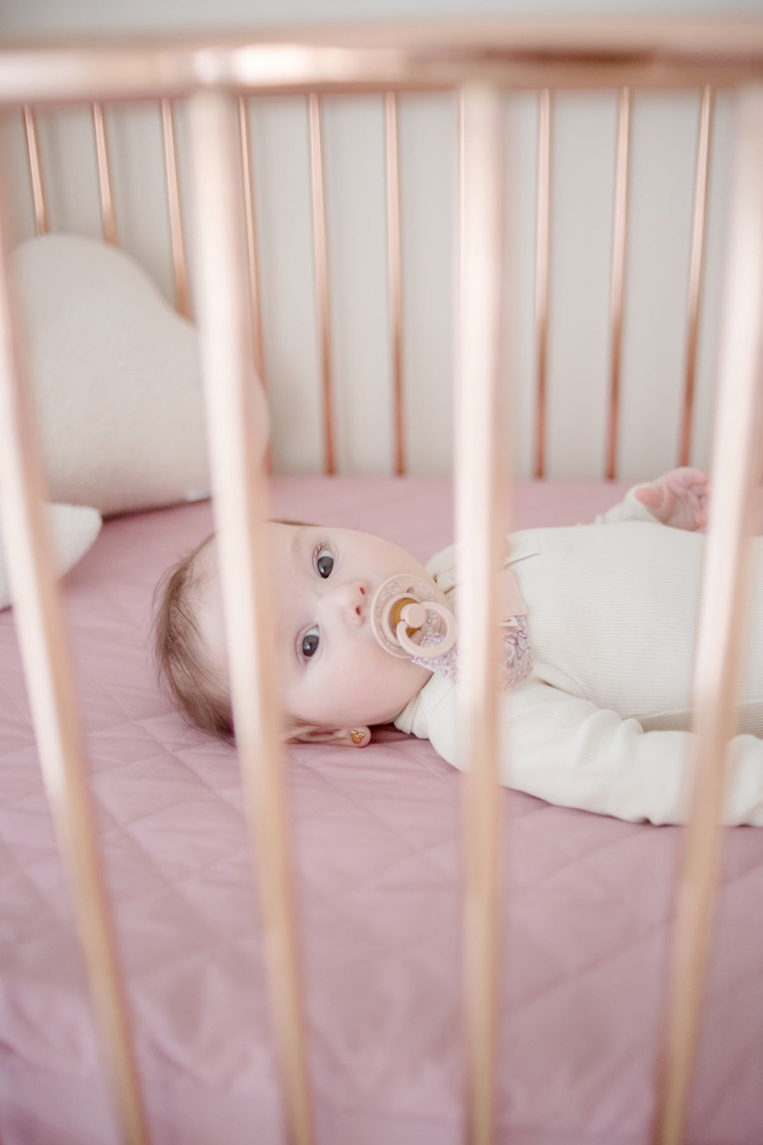 Bambella 2-in-1 Waterproof Cot Sheet & Mattress Protector | Dusty Mauve