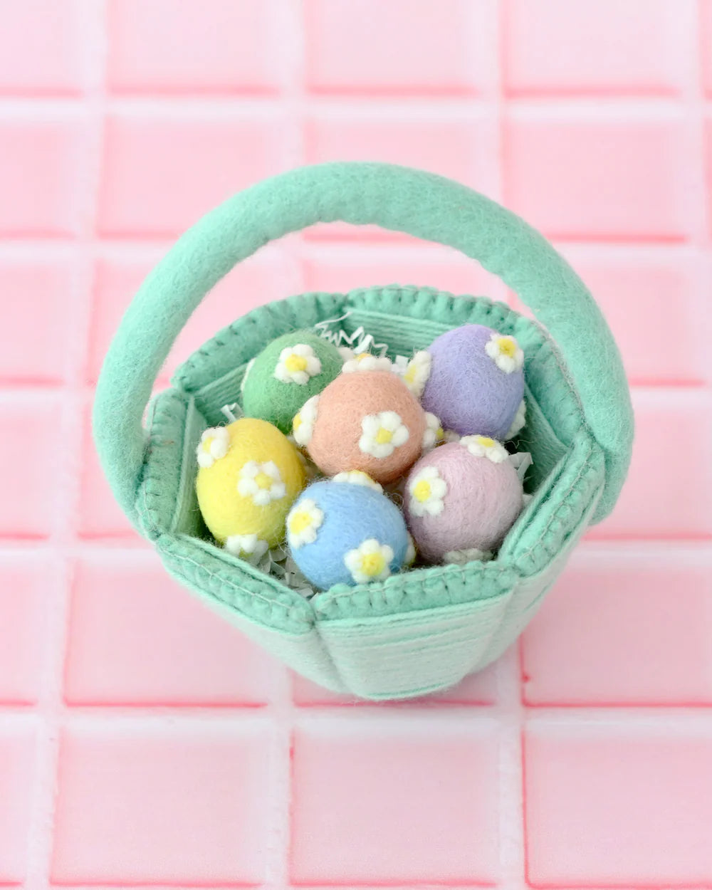Petite Felt Easter Basket - Teal