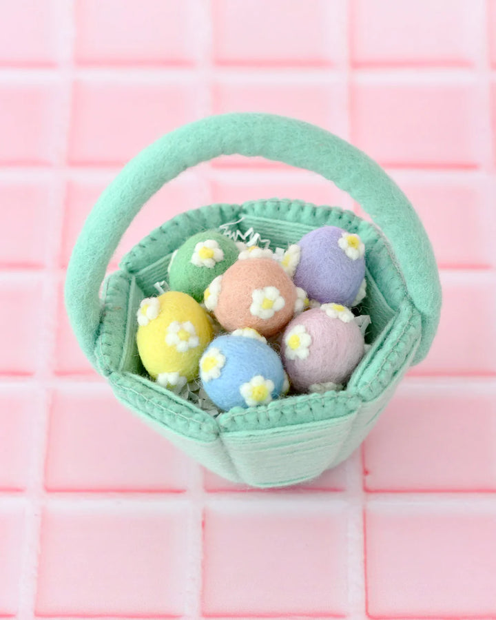Petite Felt Easter Basket - Teal