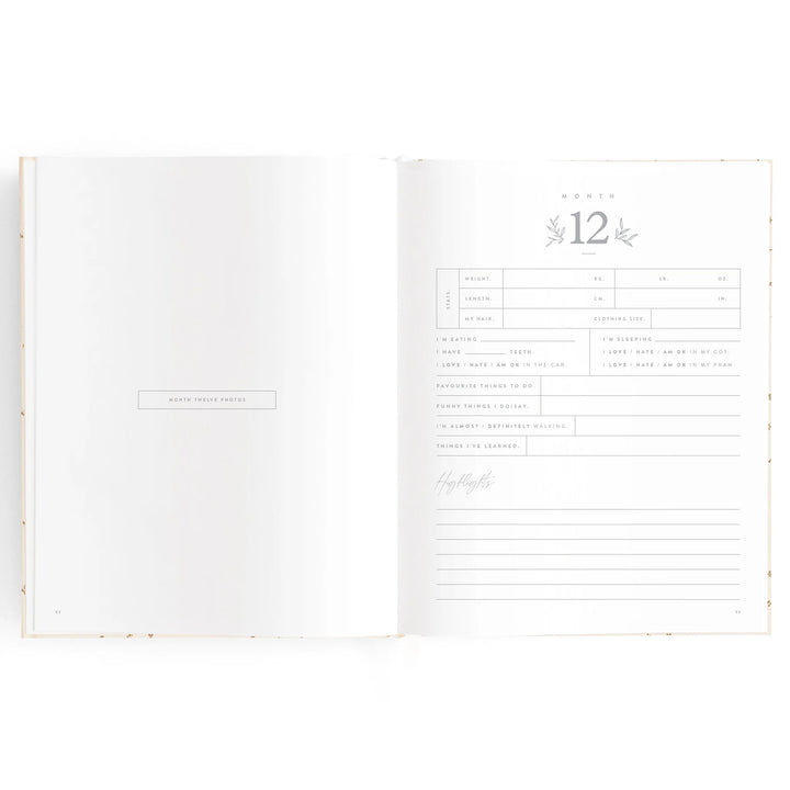 Fox & Fallow Baby Record Book - Broderie