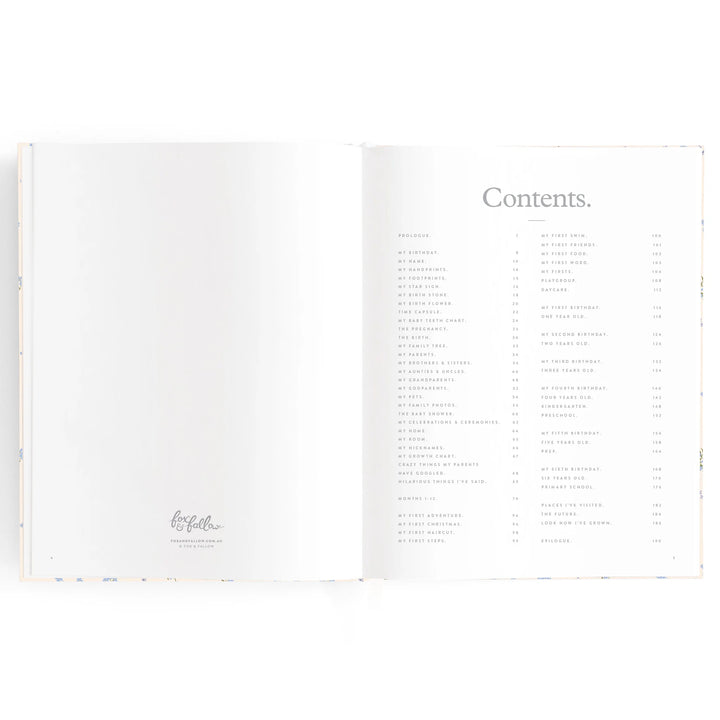 Fox & Fallow Baby Record Book - Cypress